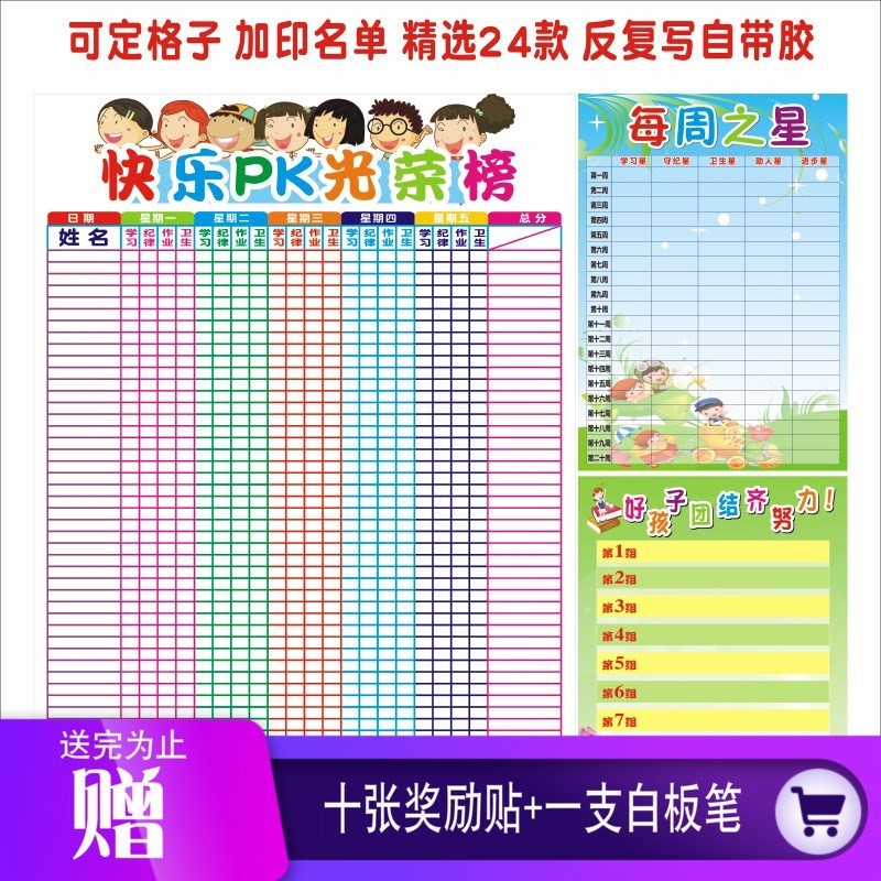学生教学装饰课堂积分记分小学生班级评价表墙贴评比