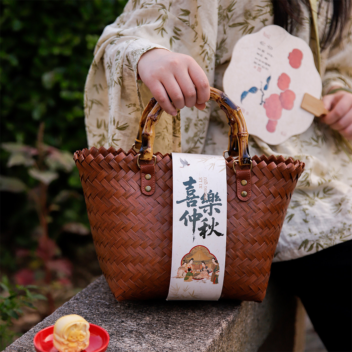 2026新款中秋月饼包装礼盒手提篮编织包高档烘培盒月饼礼盒空盒子
