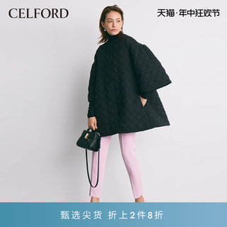 CELFORD秋冬 简约百搭休闲宽松显瘦泡泡袖棉服外套女CWFC224035