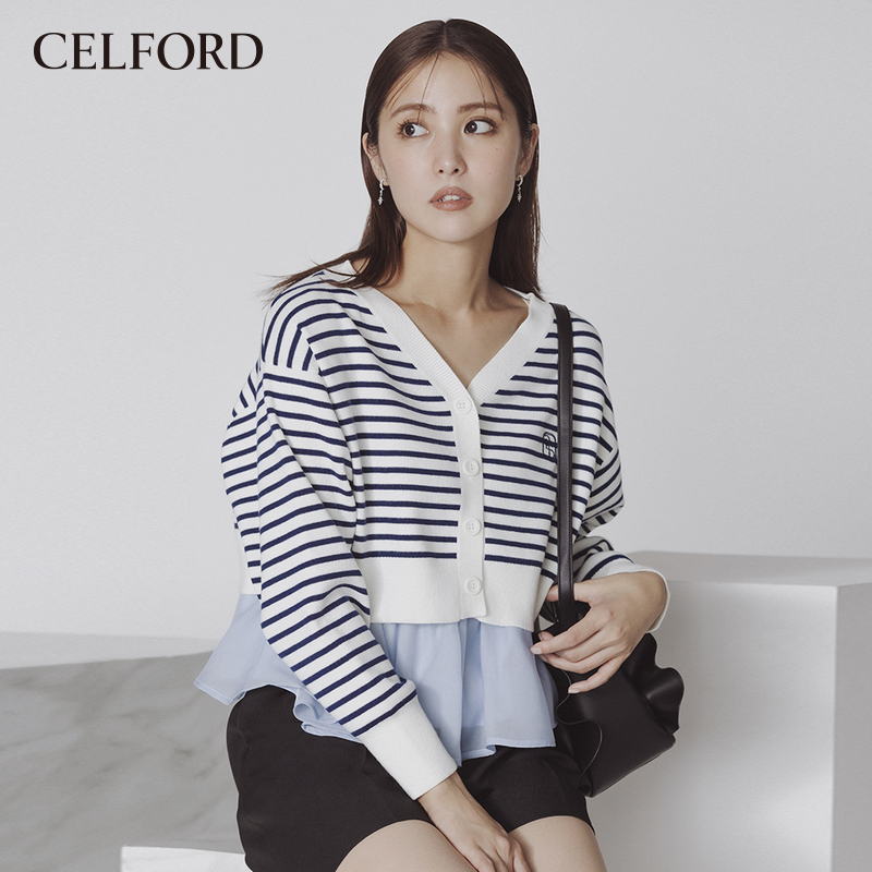 CELFORD早春新品V领针织开衫