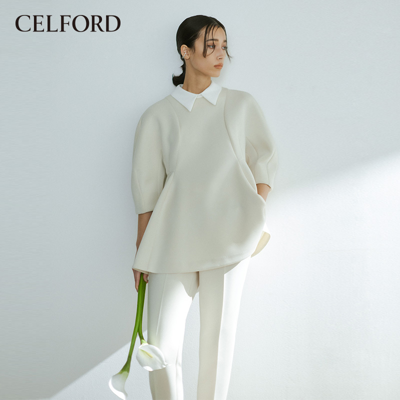 CELFORD春季新品通勤拼色领套装