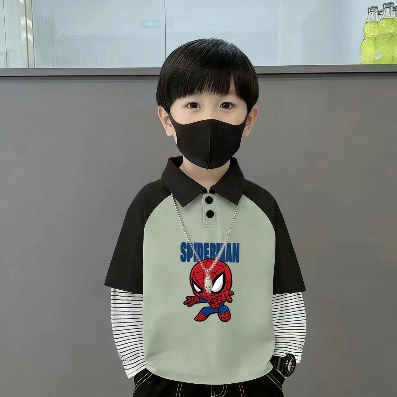 100%纯棉男童插肩Polo长袖T恤2026春秋新款儿童宝宝时尚印花上衣,童装/婴儿装/亲子装,儿童POLO衫,淘宝优惠券,粉丝福利购,淘宝优惠卷