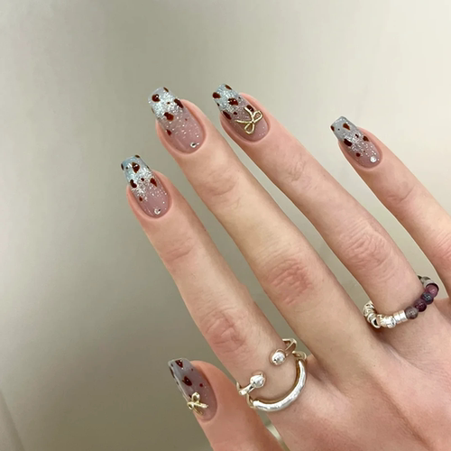 纯手工穿戴甲2025新款法式美甲