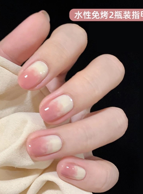 水性指甲油女快干免烤可剥撕拉ins显白2024裸透孕妇套装