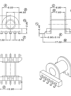 EP13高频变压器PC40磁芯电木海鸥脚贴片SMD骨架卧式5+5针