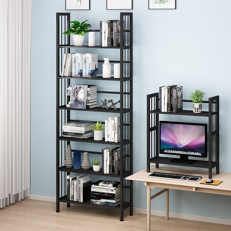 电脑显示器可调节办公桌三层书架