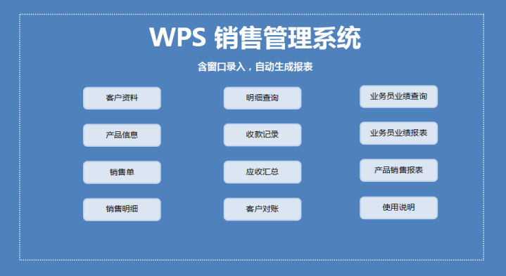 销售管理系统-（含窗口录入，自动生成报表）Excel表格模板
