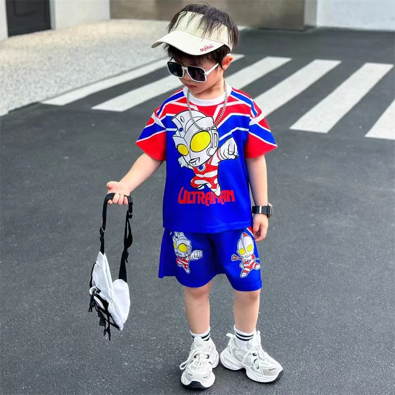 奥特曼衣服儿童男童夏季速干薄款短袖套装2026新款痞帅运动篮球服