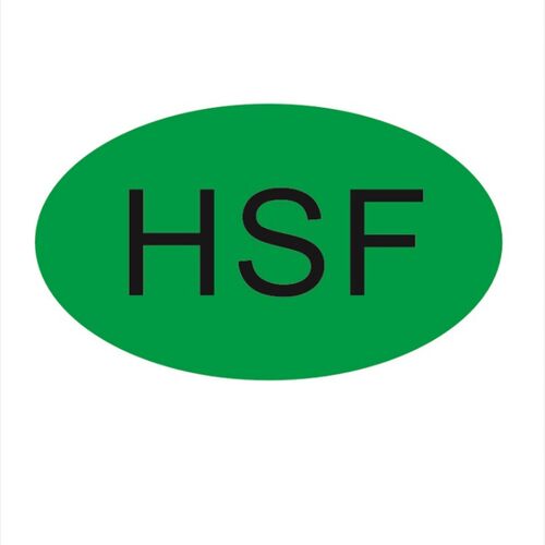 HSF标签绿色环保贴纸现货HSF标贴hsf定制HSF圆形椭圆欧盟标准HSF