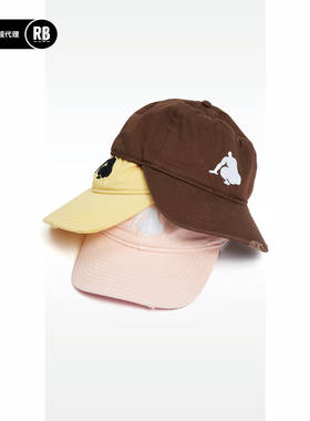 SOFT CONTAINER 非洲插画做旧破坏棒球帽男RADIANCE-Blue