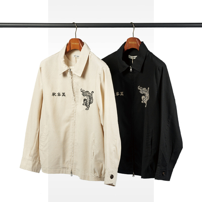SOFTCONTAINER亚麻老虎刺绣夹克