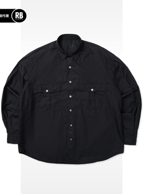 PORTER CLASSIC 春夏新品卷袖ALUMO棉衬衫男RADIANCE-Blue