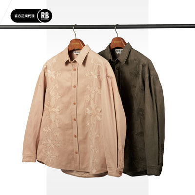 INSULAiRE植物染绣花衬衫