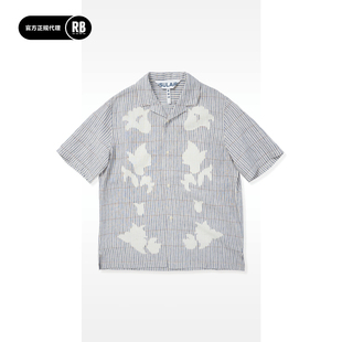 INSULAiRE 岛民春夏花卉条纹衬衫男RADIANCE-Blue