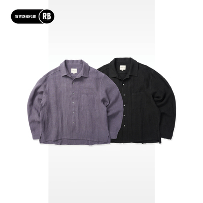 NOSALIGIA 新品汉麻平摆打褶衬衫男RADIANCE-Blue