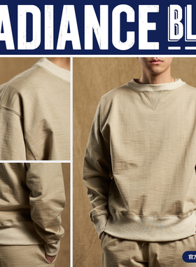 Nigel Cabourn 新品重磅复古圆领卫衣男RADIANCE-Blue