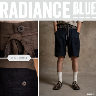 Blue 新品 男RADIANCE 手染人字纹亚麻复古军事马裤 MOTIV MotivMfg