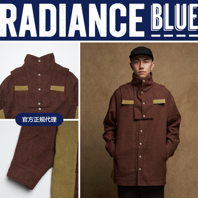 INSULAiRE亚麻拼布羊毛混纺衬衫