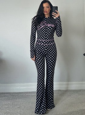 Sexy crop top hooded long pants set性感露脐连帽衣长裤套装女