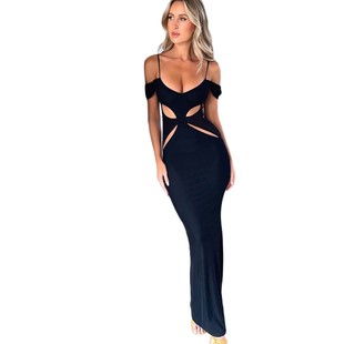 bag long hip slit skirt休闲不规则开叉长裙女 irregular Casual