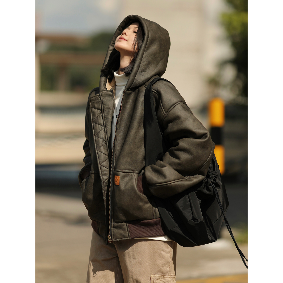 JNRIMOYU加厚复古皮衣棉服