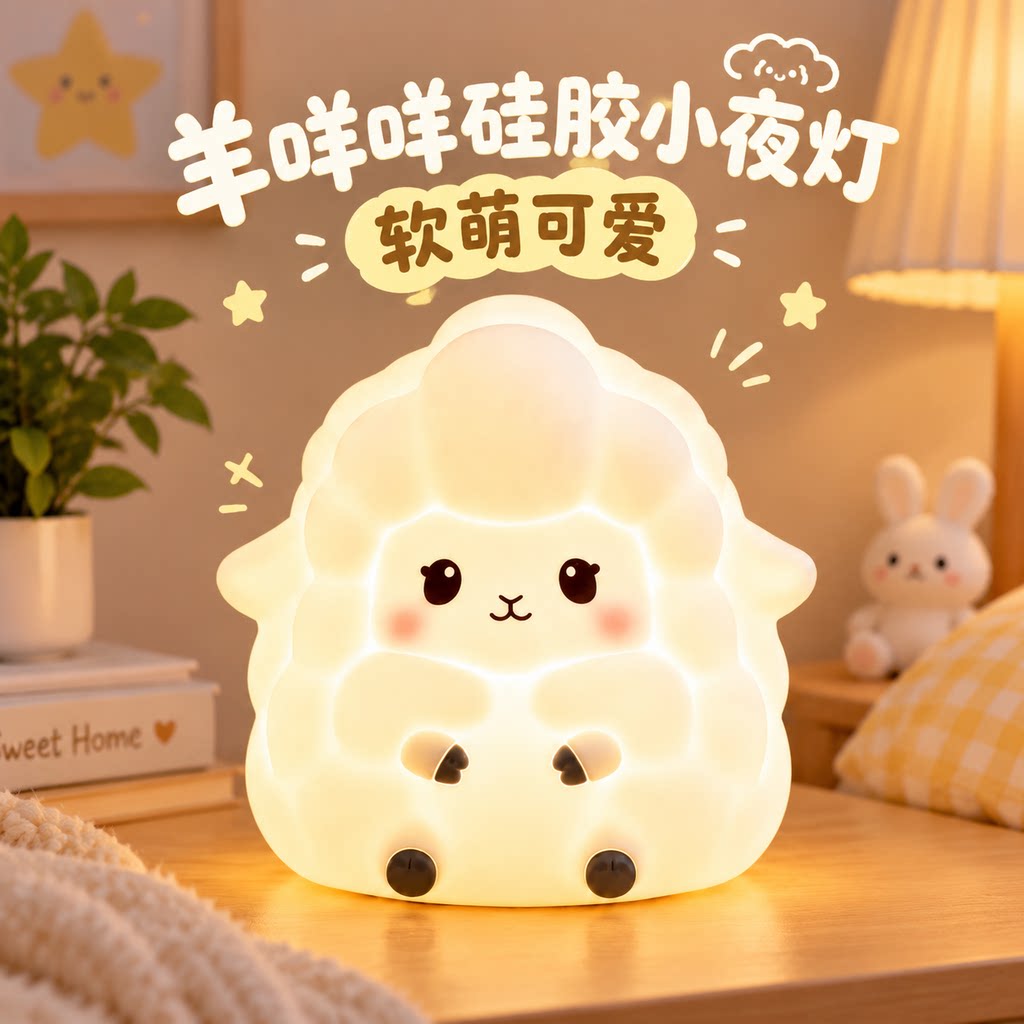 创意小羊礼物~可爱实用硅胶夜灯