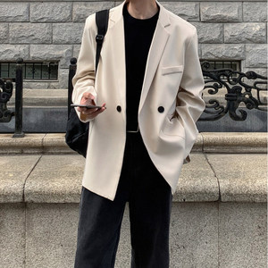 男春秋休闲小西服西装韩版垫肩外套痞帅潮男装高级感oversize上衣