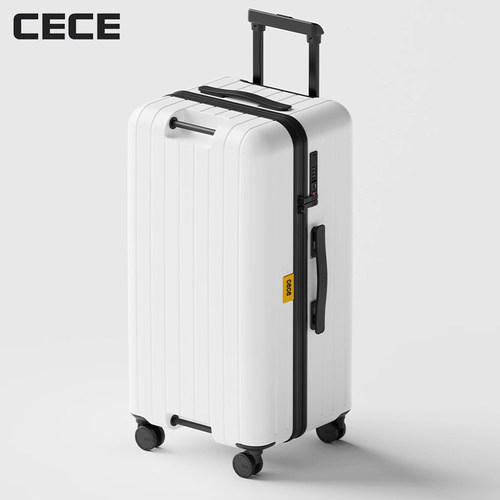 cece全新多功能PC樱花粉行李箱万向轮密码旅行箱大容量拉杆箱男女