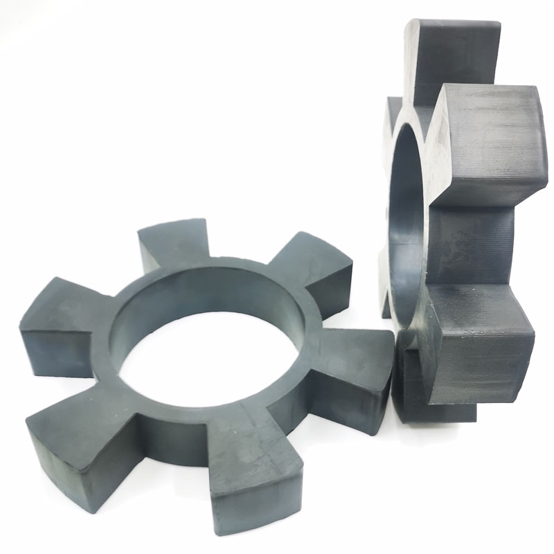 T型橡胶六角轮梅花垫联轴器弹性块聚氨酯缓冲垫水泵减震牛筋6角垫