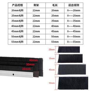 门底密封条铝合金防虫门缝挡条防尘门挡板防风堵缝隙家用毛刷条子