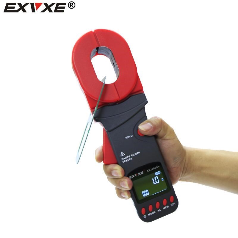 意力钳形接地电阻测试仪数字电阻表EX2000C/A+钳形防雷接地电阻仪