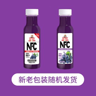 (NFC葡萄汁)福兰农庄100%纯鲜榨果汁300ml*6瓶饮料0添加
