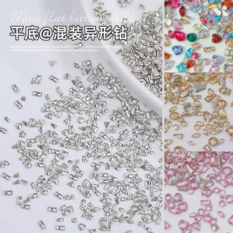 多色平底迷你锆石美甲迷你闪钻混