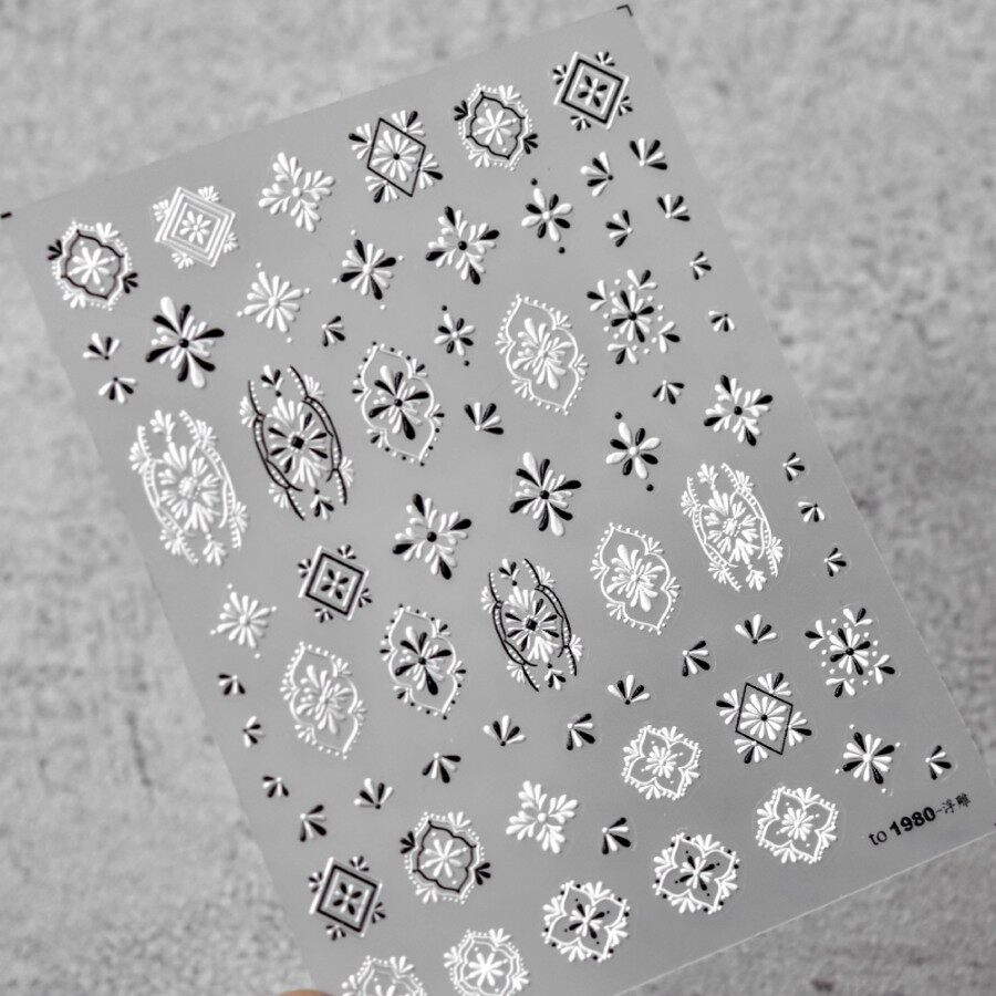 美甲波西米亚风浮雕贴纸彩绘效果暖色网红流行指甲贴饰品多色选