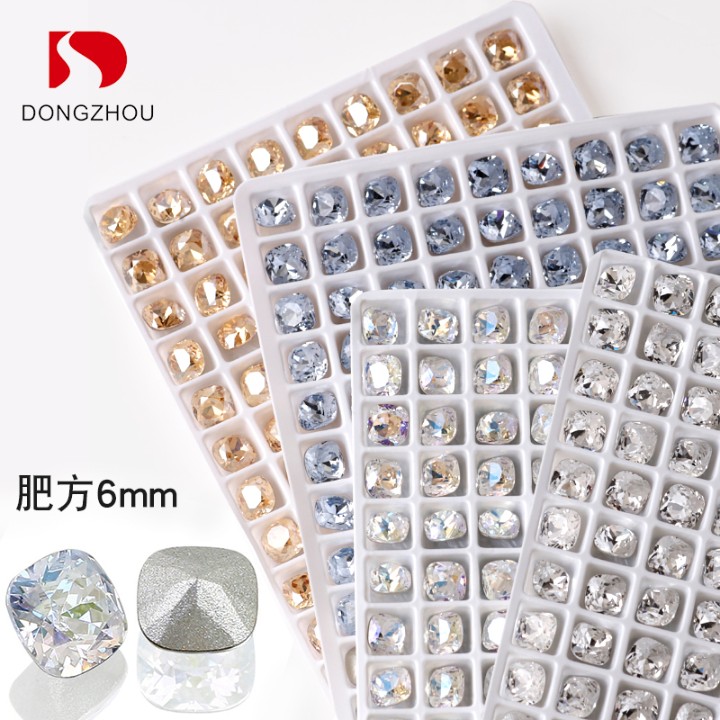 东洲水晶肥方美甲尖底钻指甲饰品