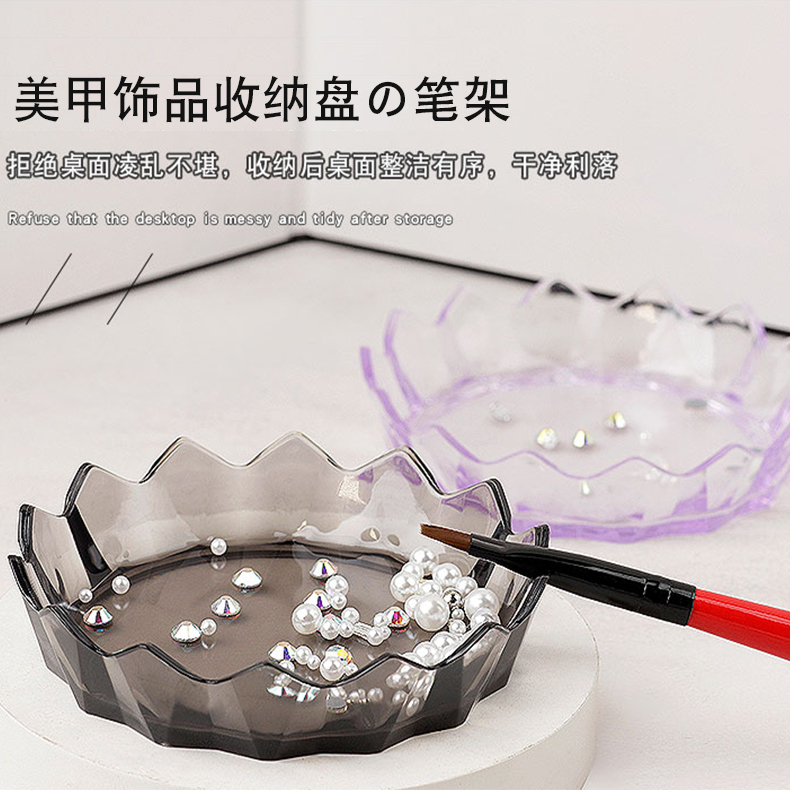 美甲莲花笔架收纳盒莲花笔架