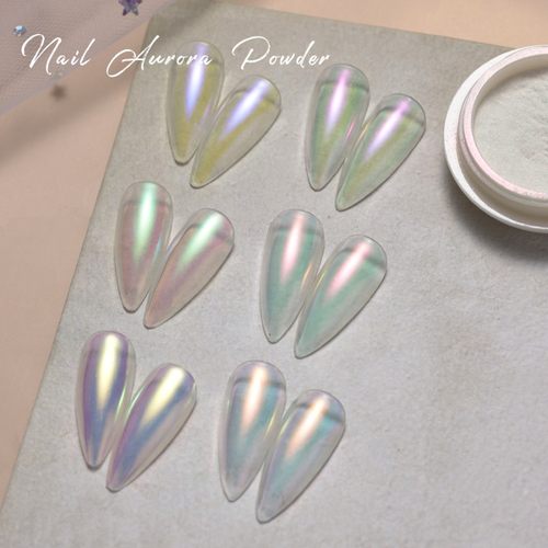 美甲丝绸月光粉幻彩镜面极光饰品