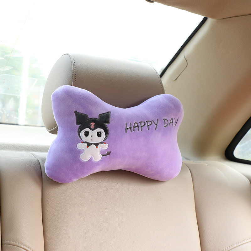 可爱卡通库洛米汽车头枕酷乐米护颈枕四季车枕头靠枕车用颈椎枕头