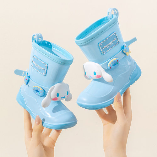 玉桂狗儿童新款水鞋女童宝宝卡通上学雨鞋幼儿园防滑雨靴中筒水靴
