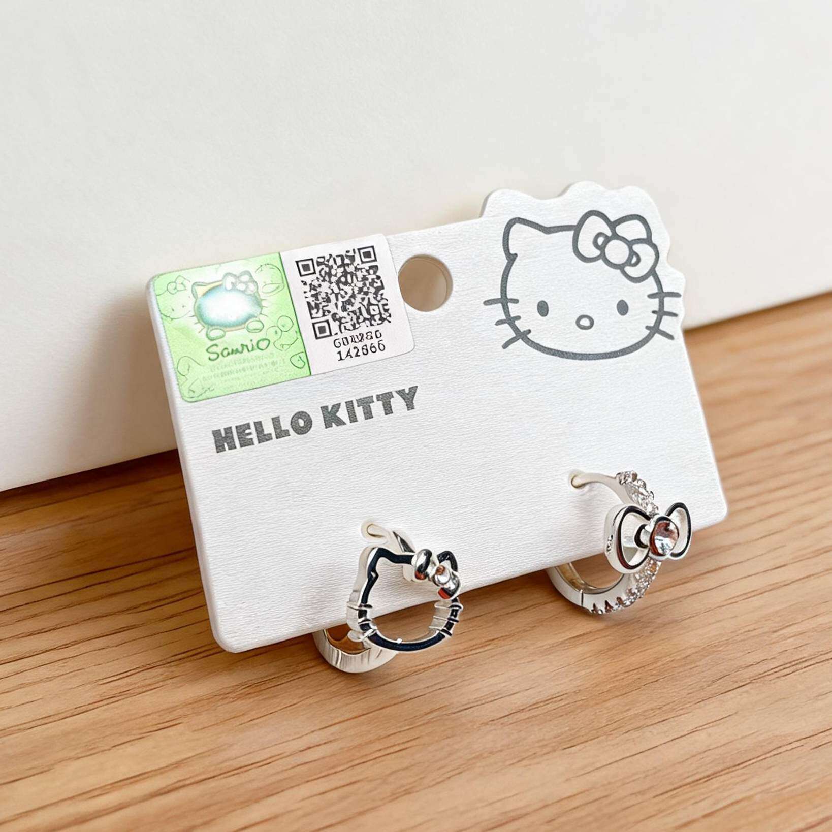 Kitty猫银色耳环女可爱