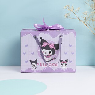 库洛米礼物袋折叠丝带手提盒卡通骷髅米礼品袋空盒生日礼品包装盒