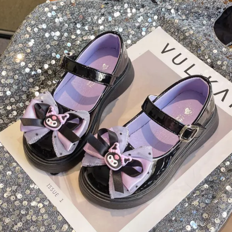 酷洛米皮鞋卡通蝴蝶结儿童公主鞋