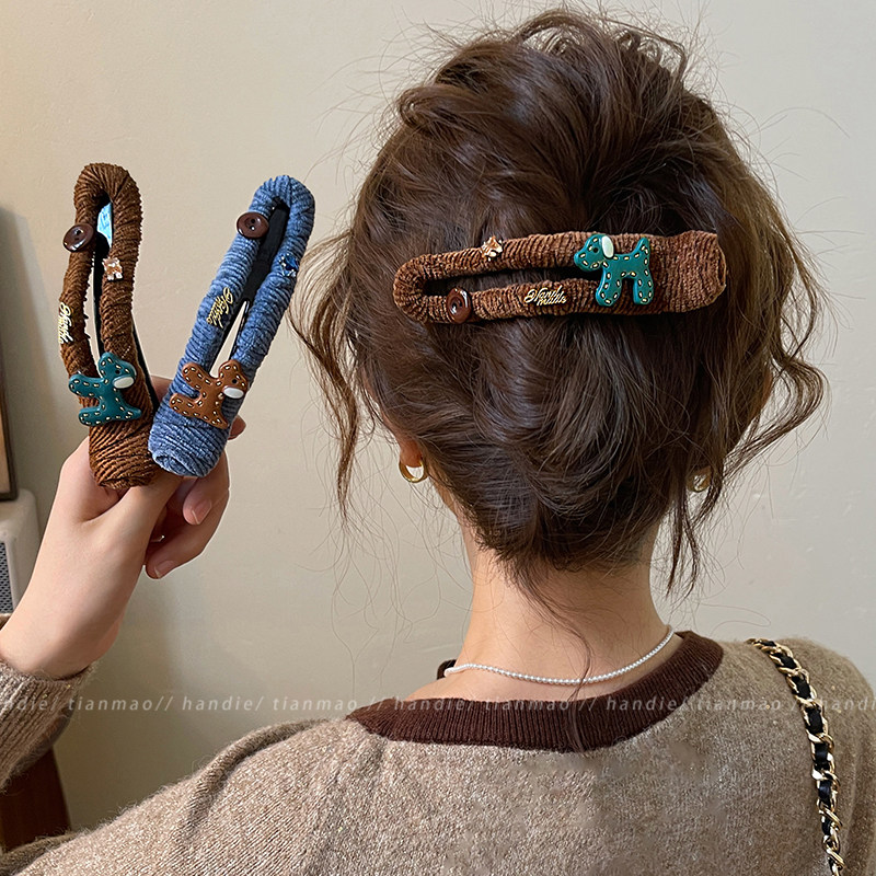 秋冬卡通格纹鸭嘴夹女大号一字发夹后脑勺盘发发饰可爱发量大抓夹,饰品/流行首饰/时尚饰品新,发饰,淘宝优惠券,粉丝福利购,淘宝优惠卷