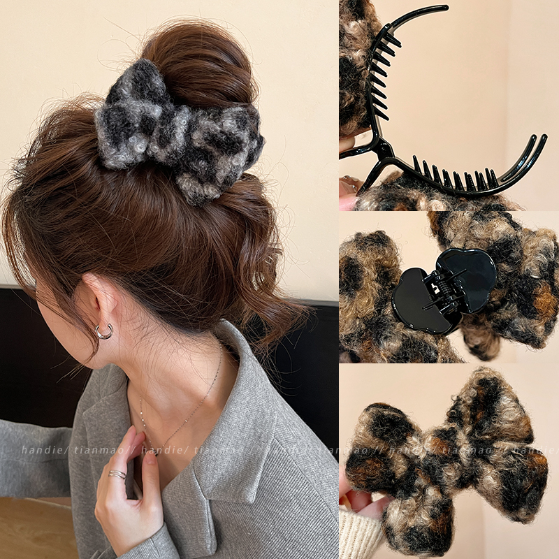 高级感~豹纹抓夹随意戴都美翻了