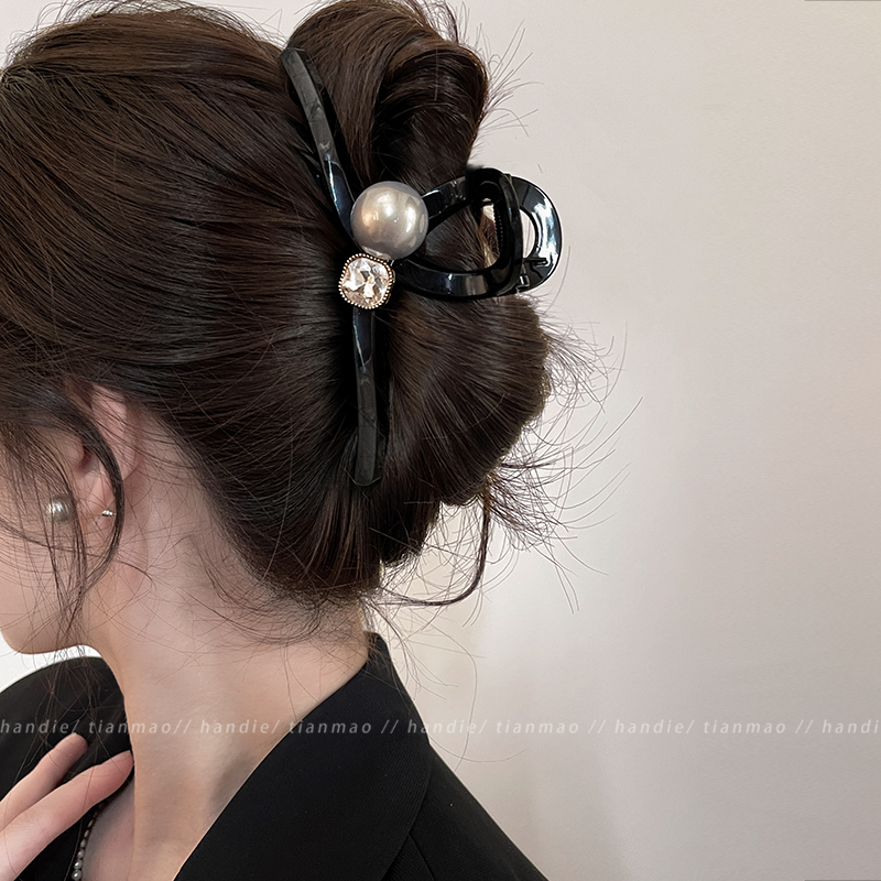 优雅小姐姐~精致闪钻珍珠发夹