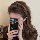 韩系豹纹带齿波浪发箍女高颅顶防滑蓬松头箍前额碎发发饰整理神器