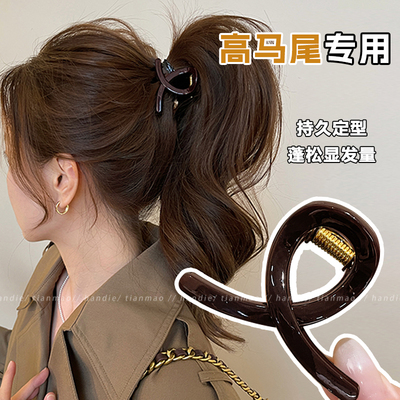 简约高马尾头发抓夹鲨鱼夹中号女发夹子后脑勺2025新款高级感发饰