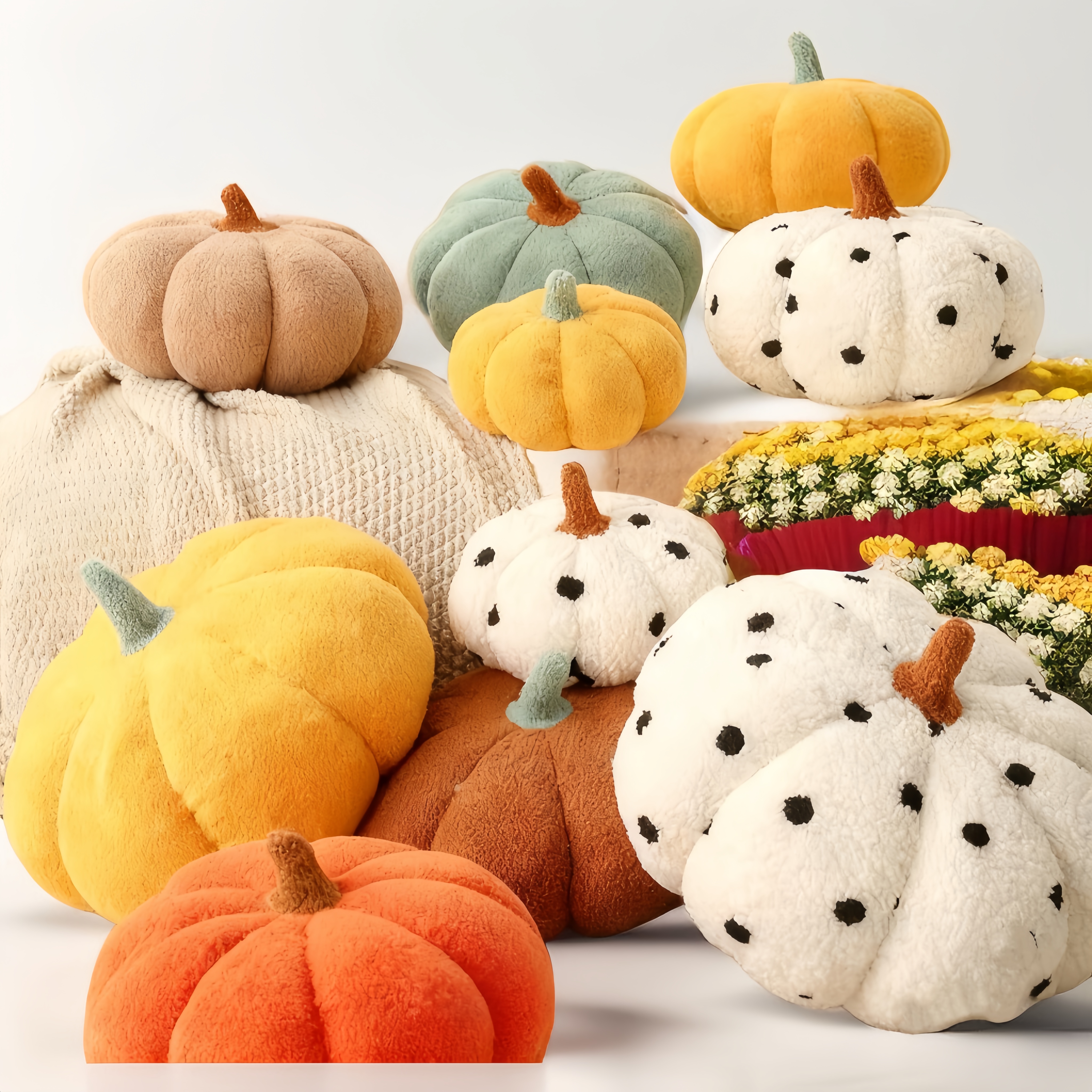 南瓜抱枕沙发客厅轻奢高级感靠枕可爱毛绒玩具卧室飘窗礼物抱枕