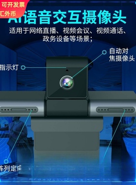 HAOKAI AI语音交互头定向4阵列麦克风电脑教学会议数字人K100