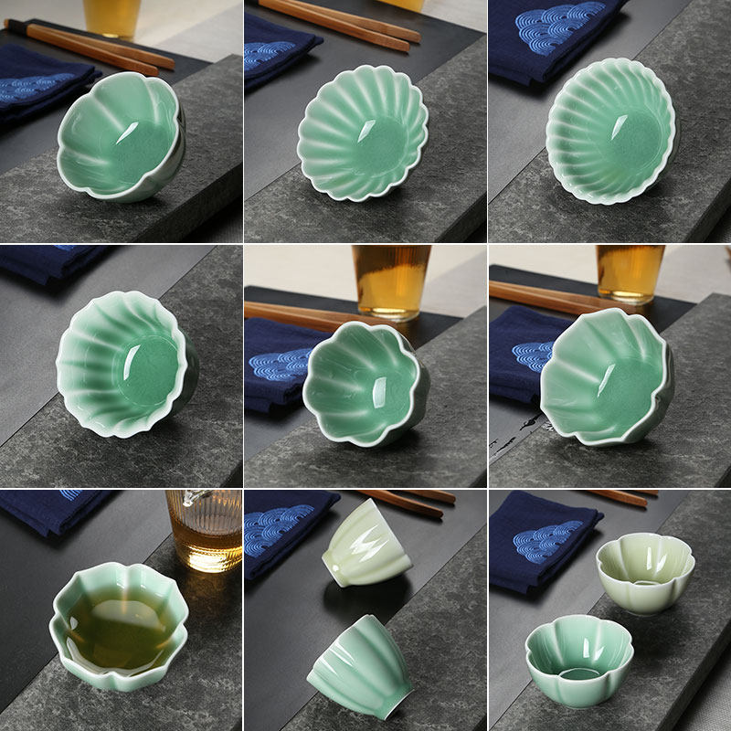青瓷单个功夫品茗杯茶杯茶碗单杯陶瓷茶具个人专用主人杯家用客杯,餐饮具,茶杯,淘宝优惠券,粉丝福利购,淘宝优惠卷